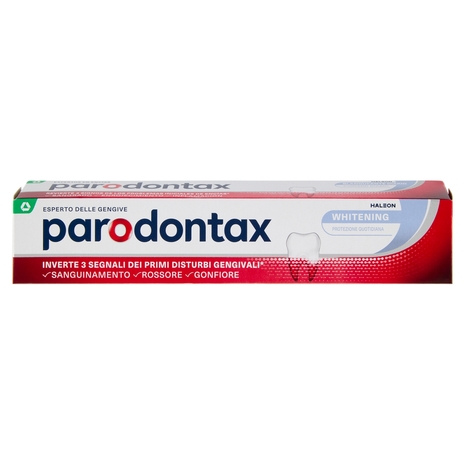 Parodontax whitening dentifricio quotidiano con fluoro per gengive più sane e denti forti 75 ml
